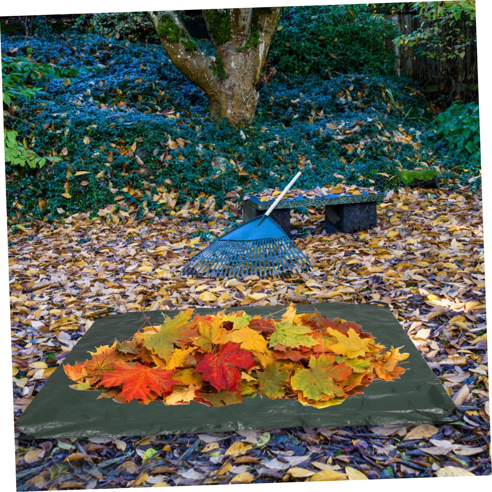 Paquet de Ramassage des Feuilles Pliable Vert Pe Robuste pour Jardin