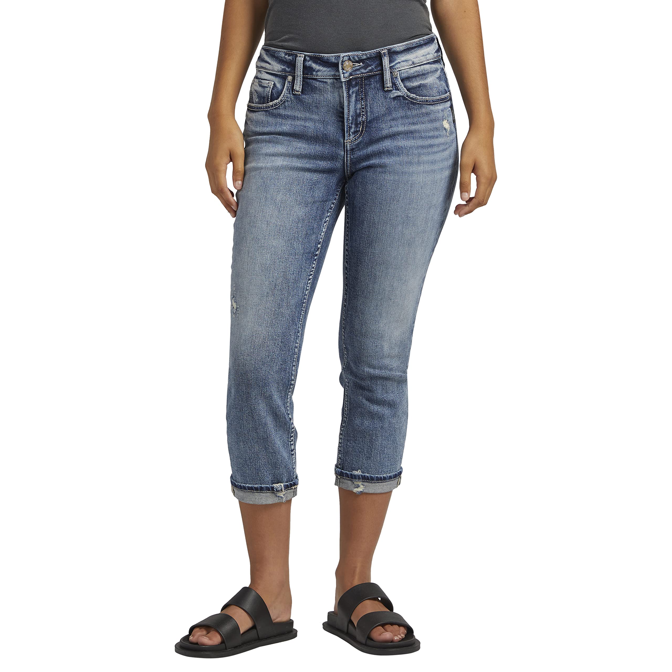 Silver Jeans Co.Women's Elyse Mid Rise Capri