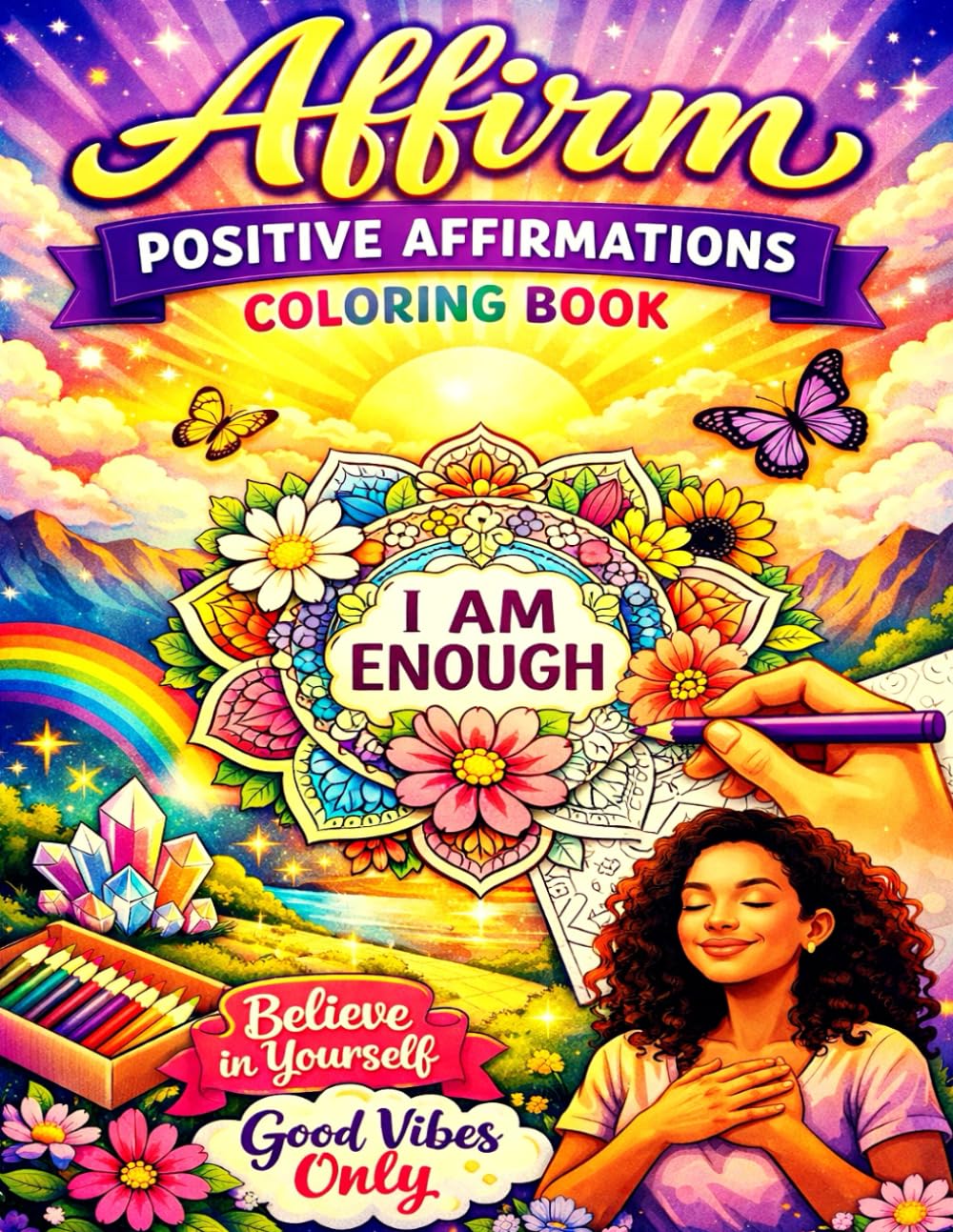 Affirm Positive Affirmations Coloring Book: Calming Coloring Book for Stress Relief, Mindfulness, and Self-Love