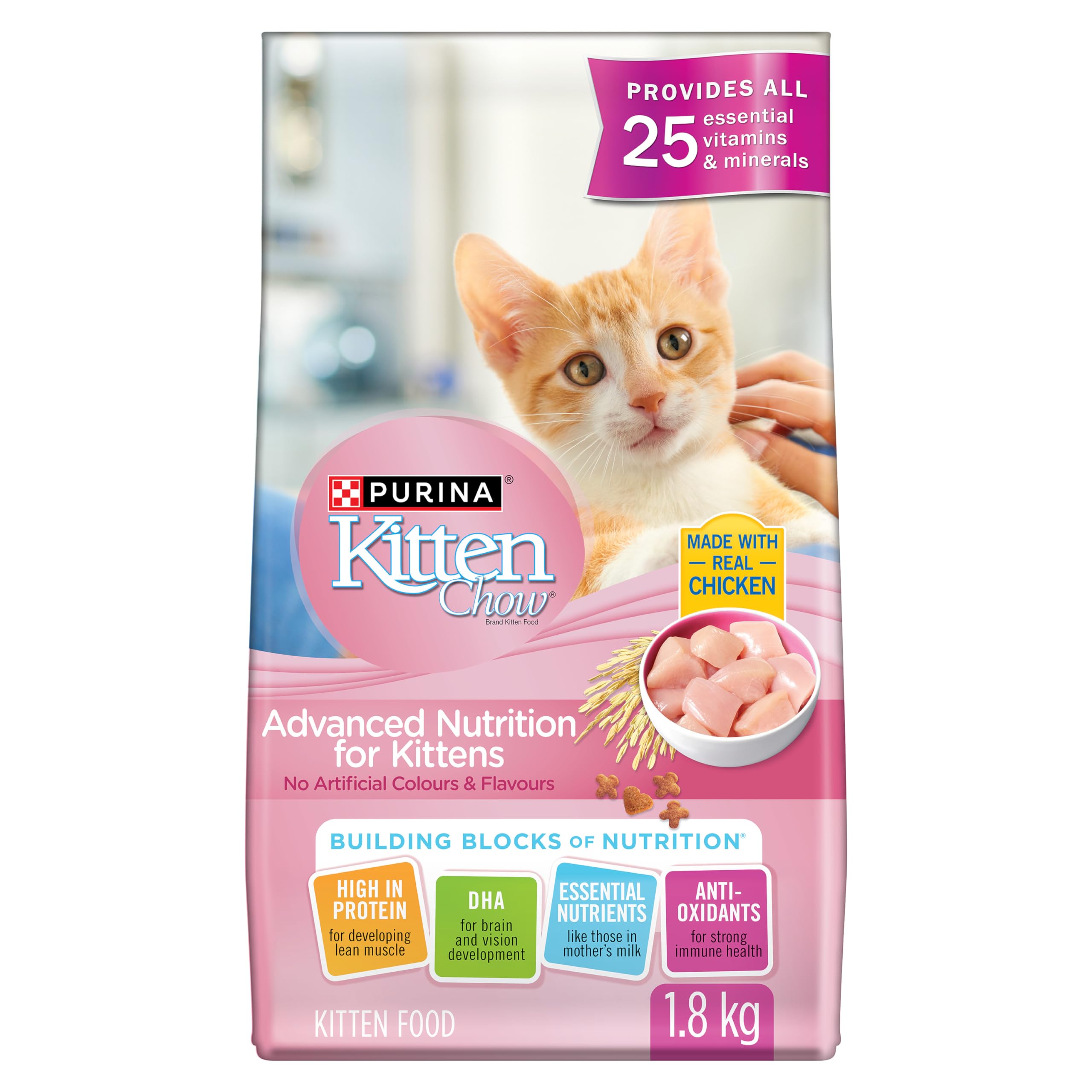 Kitten Chow Dry Kitten Food, Advanced Nutrition with Real Chicken - 1.8 kg Bag image 5