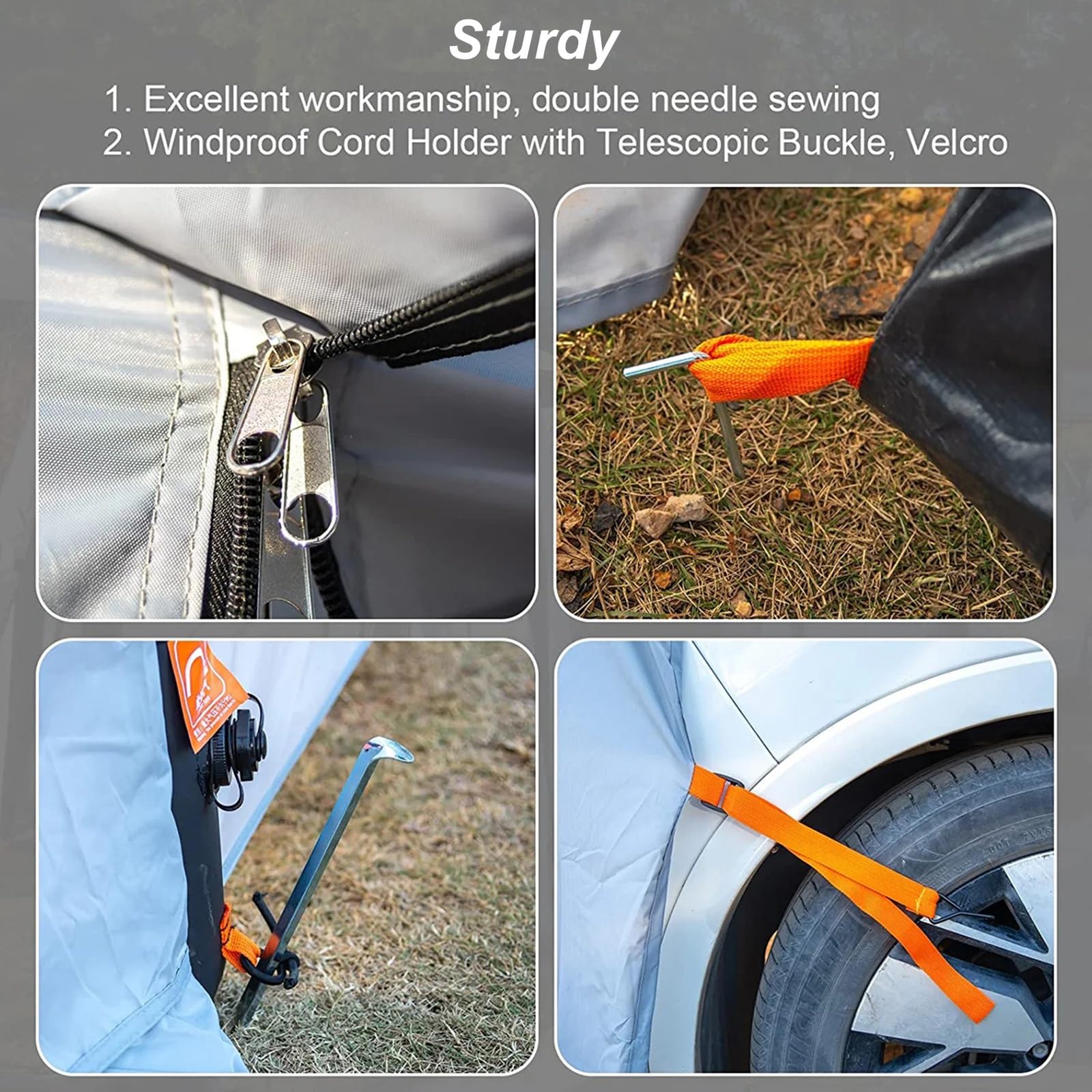 Tenda gonfiabile per camper, tenda portatile per portellone posteriore con borsa per il trasporto, installazione rapida, impermeabile e protezione solare in tessuto Oxford per avventure all'aperto