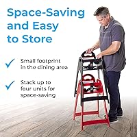 Vista 5 de Koala Kare Silla Alta de Diseño – Silla Alta Moderna, Duradera y Sanitaria para Restaurantes, Apilable Ahorradora de Espacio, Fácil de Limpiar, Rojo