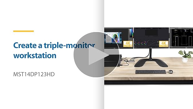 ☘️StarTech.com 3ポート　MS ハブ　DisplayPort 4K Amazon.com: StarTech.com 3-Port MST Hub - DisplayPort to 3X