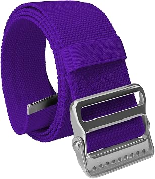AsaTechmed Walking Gait Belt with Metal Buckle and Belt Loop Holder, Patient Transfer Belt - Mobility Aid for Caregivers, Nurses, Home Health Aides, Physical Therapists - Many Colors - 60" Purple