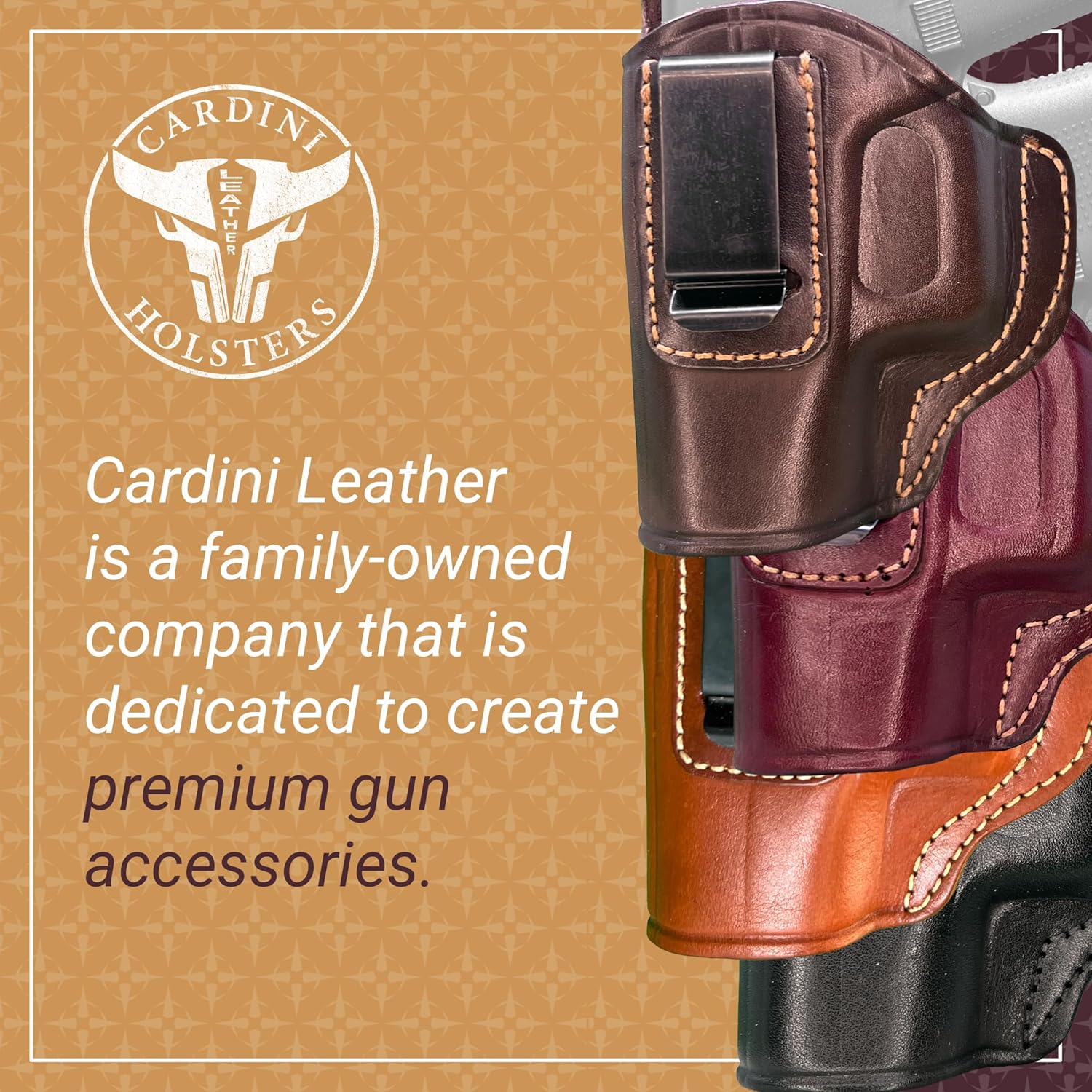 Cardini Leather Premium IWB Concealed Carry Holster - Fits Glock 43, 43X & Taurus G2C