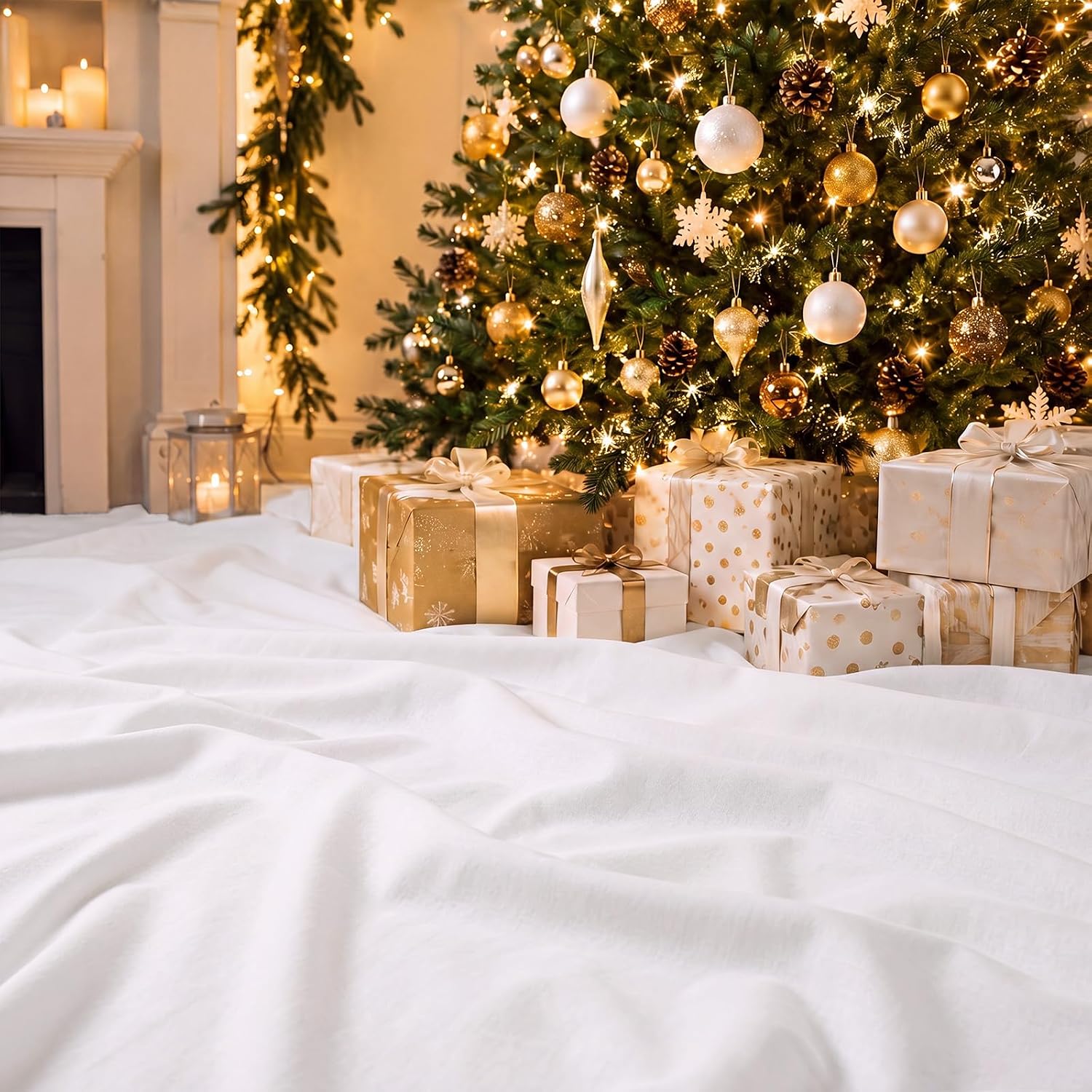 Tudomro 2 Pcs 5 x 10 ft Christmas Snow Blanket Roll for Village White | Snow Blanket for Christmas Decorating, Artificial Snow Cover, Winter White Mat Cover, Xmas Shop Store Display, Photo Prop
