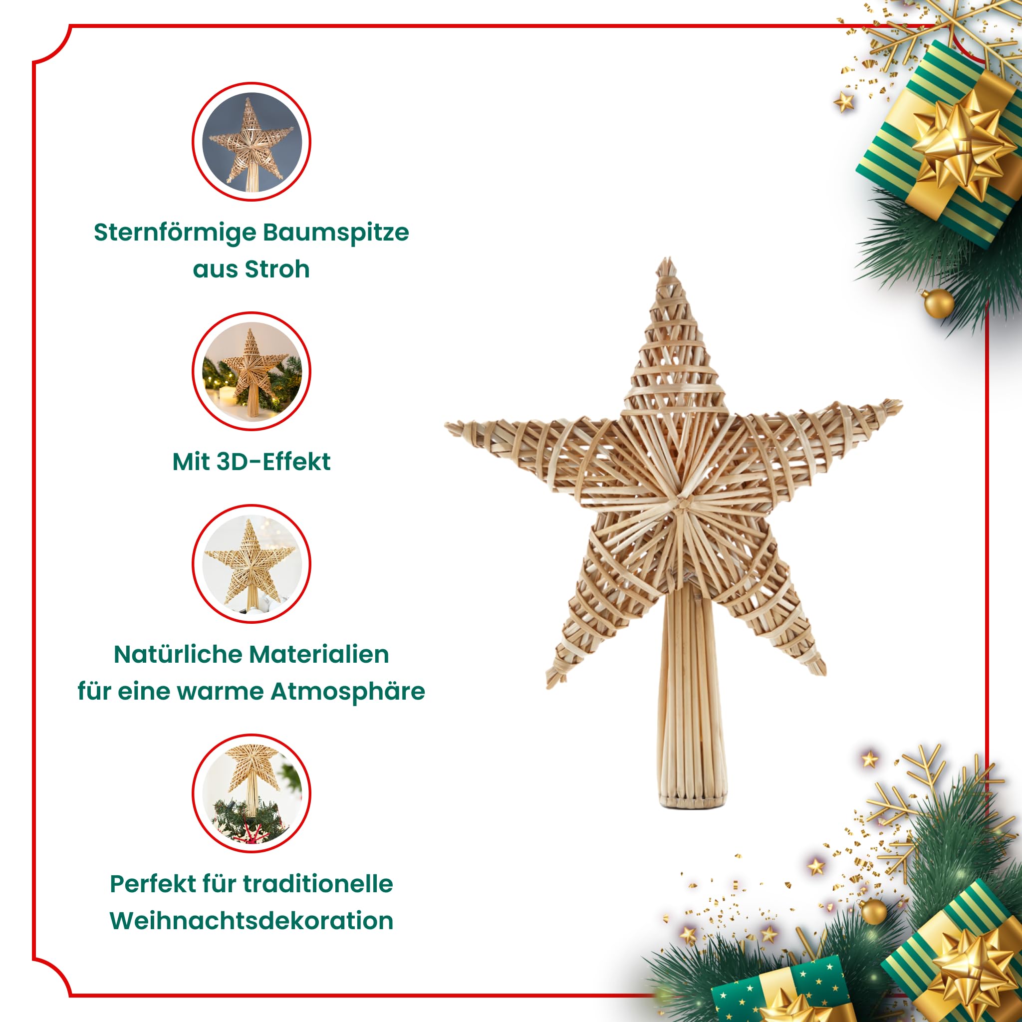 Mini-ster, kerstboompiek, 8,5 cm, decoratie voor Kerstmis