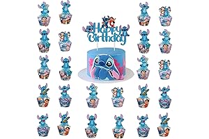 Premium Blue Cartoon Stitch Cake Toppers