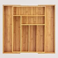 Vista 3 de Totally Bamboo - Bandeja de cubiertos pequeños, 5 compartimentos de dimensiones fijas, hermoso y duradero portautensilios multifuncional