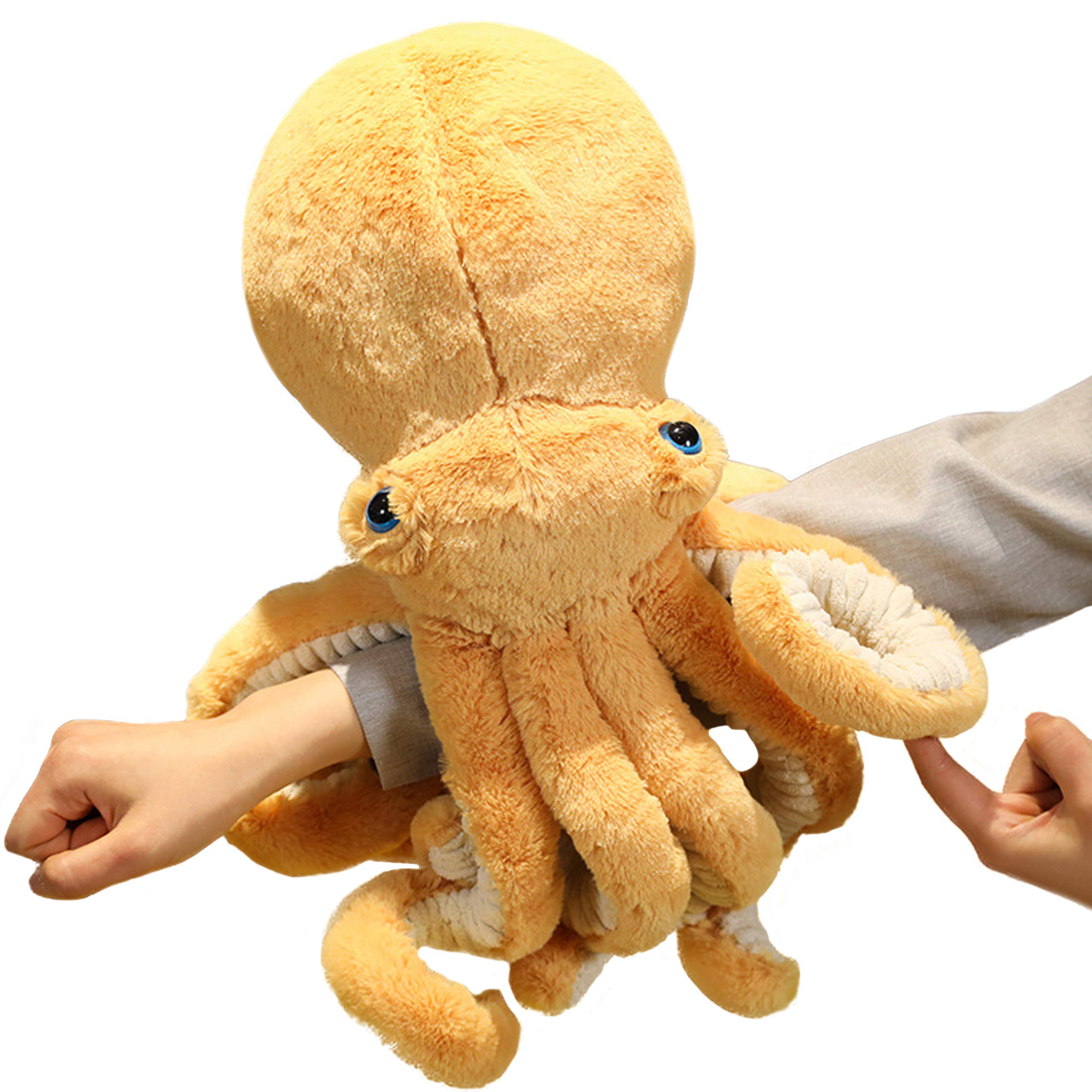 ELAINREN Large Pacific Octopus Plush Toy Pillow, Giant Lifelike Marine Octopus Stuffed Animal Dolls Gifts Soft Sea Critters Plushie Throw Pillow Deco,25.6''(Brown/Black/Green/Blue)