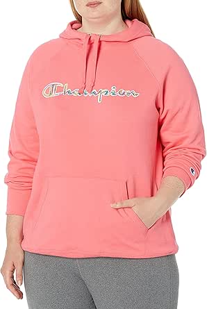 Champion Women's Plus Powerblend Hoodie, Graphic Script - Champion