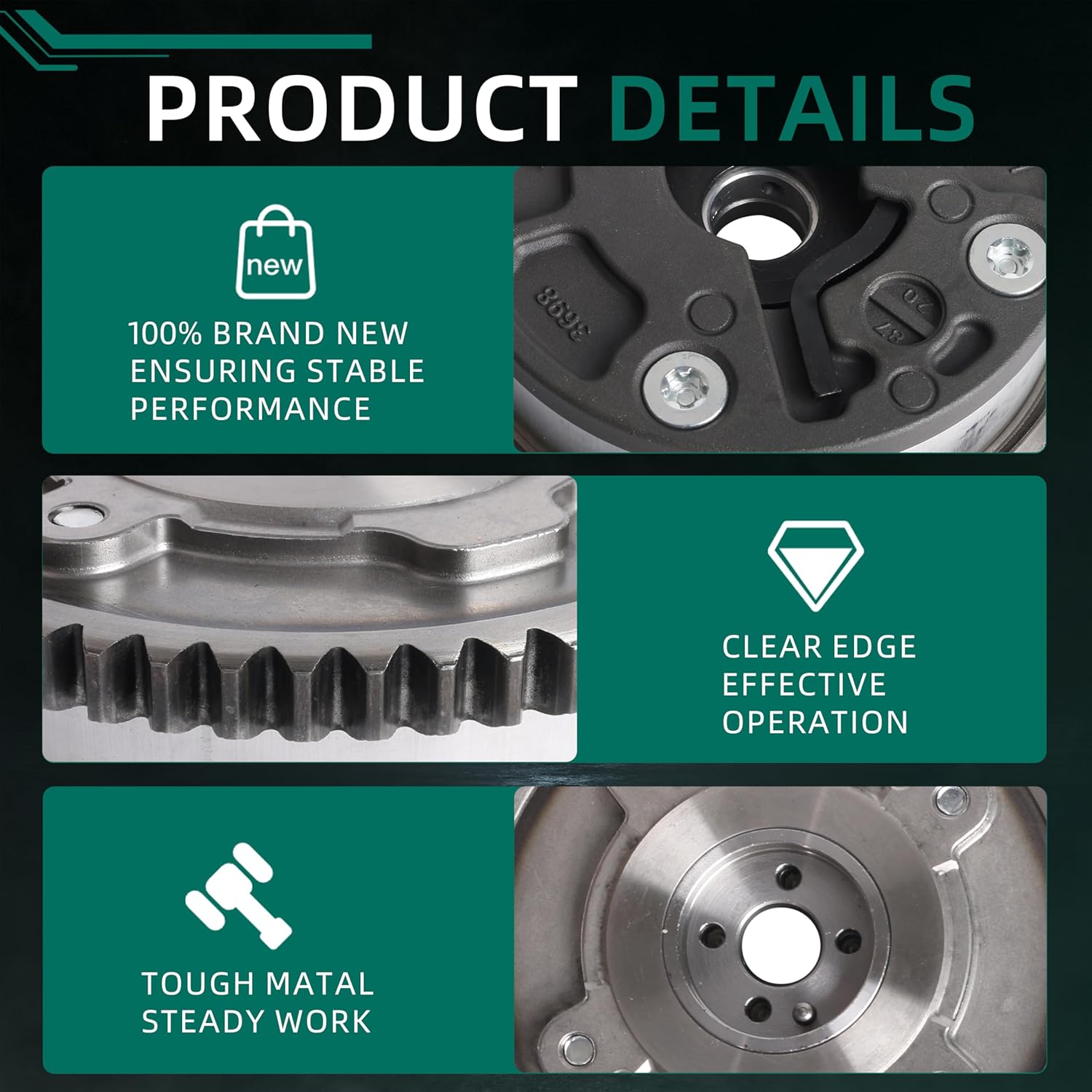 2 PCS,12643698,Camshaft Adjuster Phaser Sprocket Gear,Intake & Exhaust Variable Valve Timing VVT for Buick Encore 16-19,for Chevy Cruze/Malibu/Spark/Trax,16-22,OE 916638 VVT632 12655753 12701510