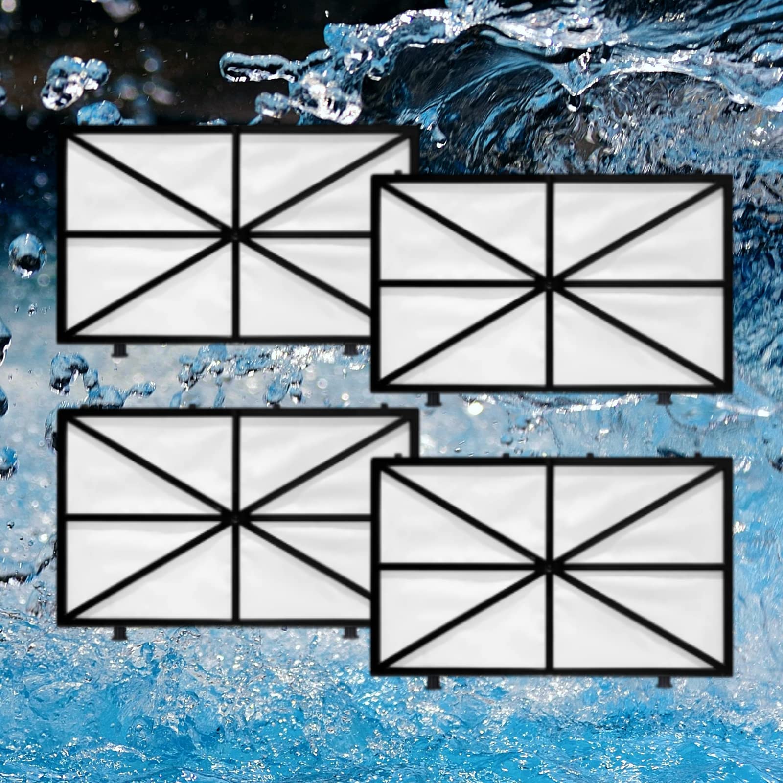 4 Pack Spring Filter 9991433-R4 Pool Cleaner Filter Replacement Compatible with Dolphin Nautilus CC Plus, M500, M200, M400, Large Fine Filter Panels Replacement