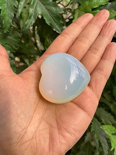 Miniatura 4 de Corazones de piedras preciosas de opalita, corazones hinchados de opalita pulidos, piedra de palma de cristal opalita, corazones de cristal curativo