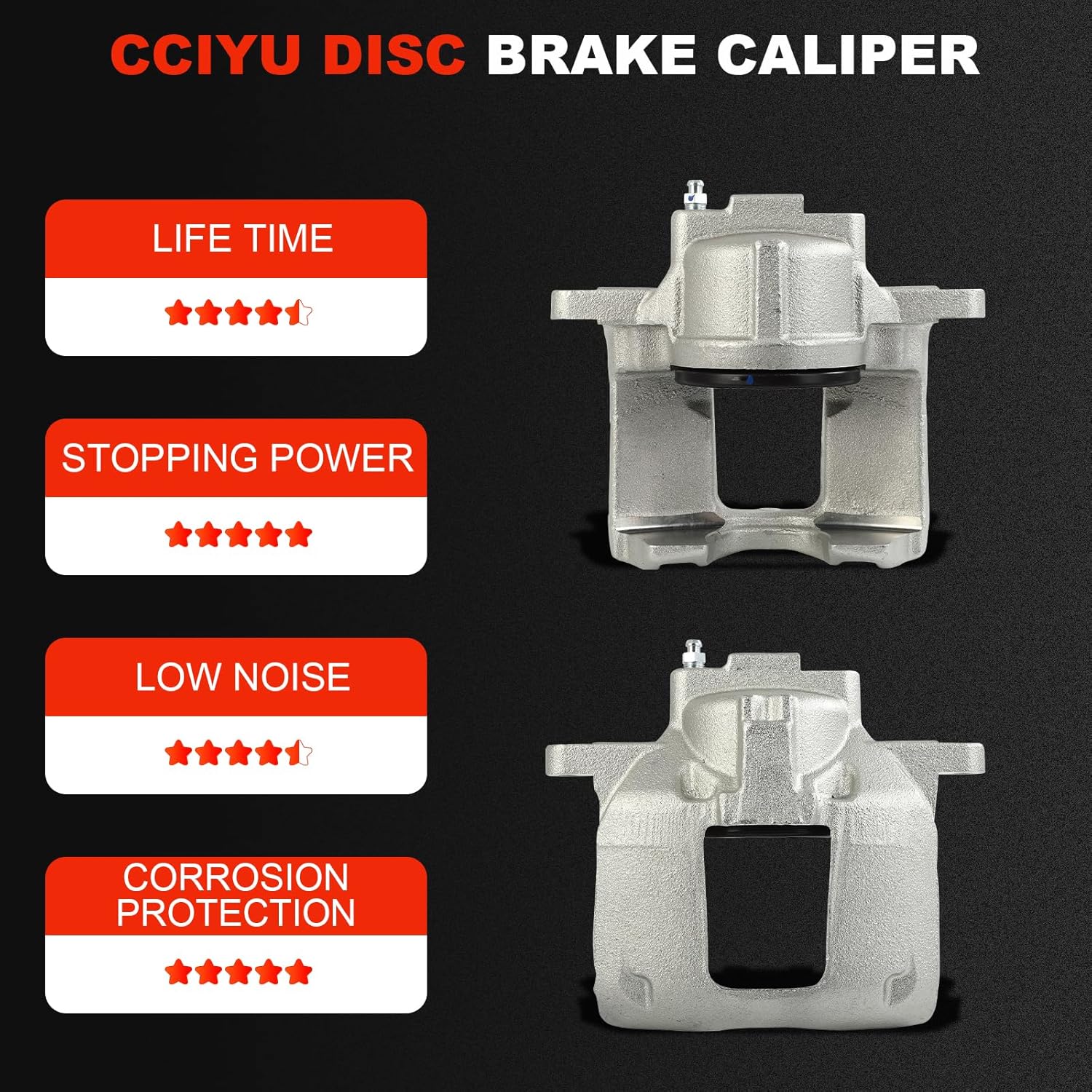 cciyu Front Left & Right Brake Calipers Assembly 18-5484 18-5485 For Chrysler 2013-2016,For Dodge 2011 2013-2016,For Jeep 2013-2018,For Ram 2013-2015,For Volkswagen 2013-2014