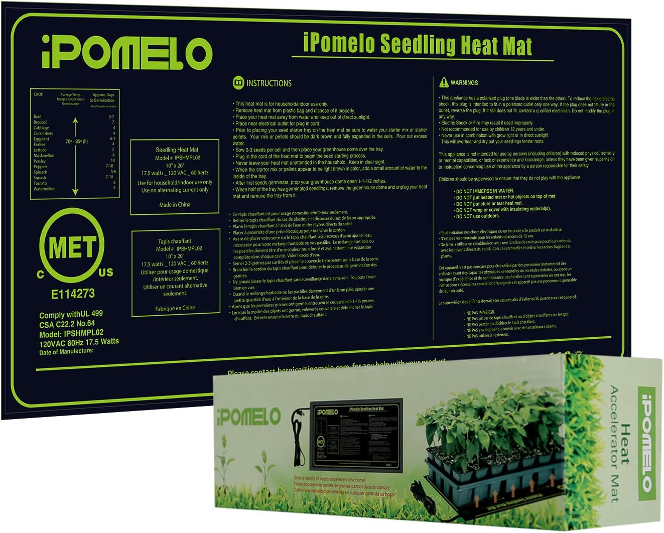 Seedling Heat Mat Durable Waterproof Plant Warm Mat Hydroponic Heating Pad