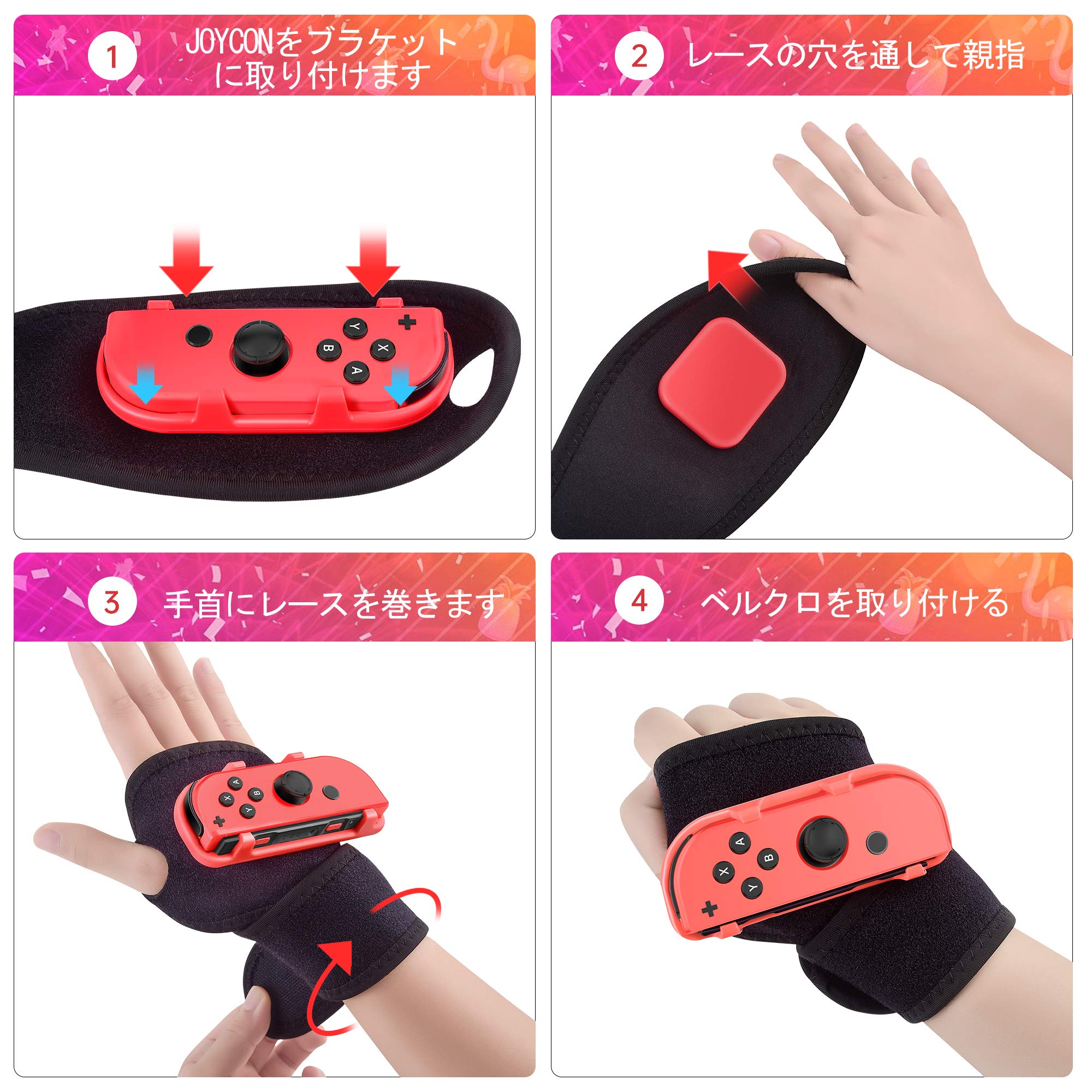 Switch 2023 Just Dance JoyCon Grip LeyuSmart correa de muñeca diseño de boxeo (libre las manos, baila libremente con ritmo) para Nintendo Switch Just Dance 2023 2022 2021 2020 2019 azul y rojo