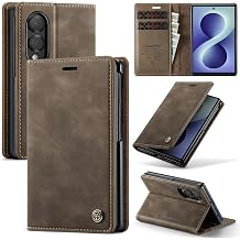 Wallet Case for Samsung Galaxy Z Fold 8, PU Leather Magnetic Flip Case for Men Women with Card Holder Kickstand Shockproof Protection Case for Galaxy Z Fold 8 - Coffee