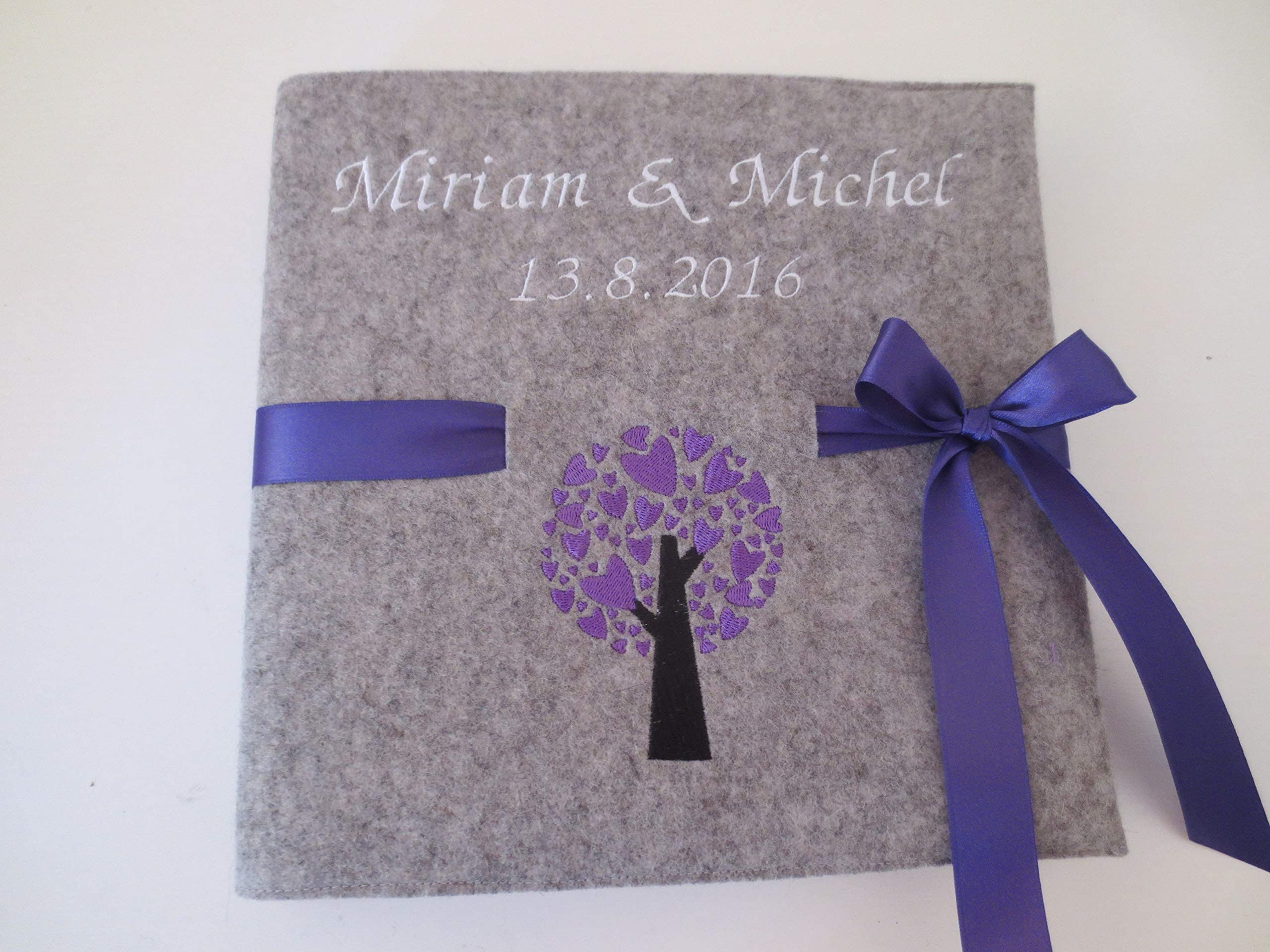 Fotoalbum Album Hochzeitsalbum Hochzeit Gästebuch Hochzeitsreise Geschenk Wollfilz Filz 26 cm x 25 cm