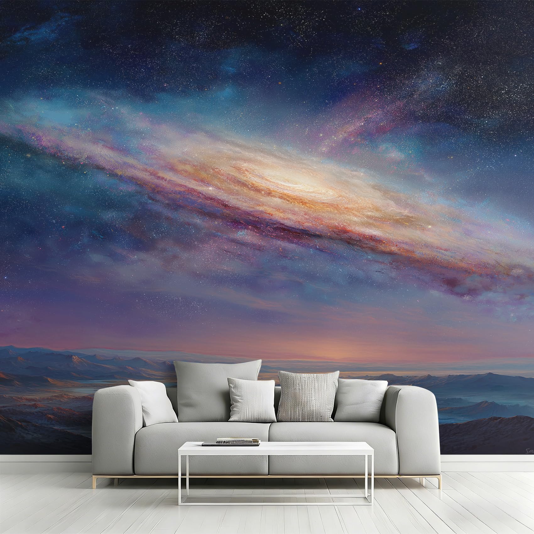 Papier Peint Panoramique Galaxie 366x254 cm pour Chambre