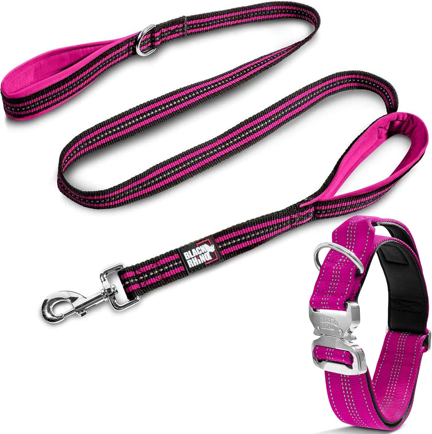 Black Rhino Tactical Dog Collar UltraSoft Neoprene Padded Dog Collars Bundle