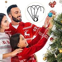 Vista 6 de Hotop 240 piezas de ganchos para adornos de Navidad, ganchos negros para adornos, ganchos de alambre de metal doblables para colgar con caja