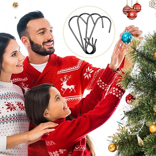 Miniatura 22 de Hotop Ganchos para adornos de Navidad, ganchos para adornos de Halloween, gancho colgante de alambre de metal flexible con caja de almacenamiento Oro