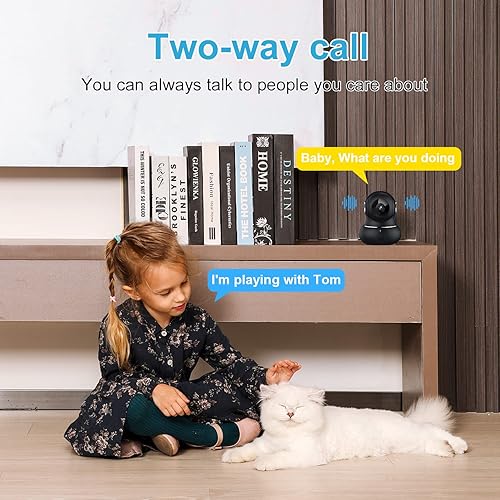 Miniatura 4 de litokam Cámara interior 2K, 360 cámaras de seguridad para el hogar con detección de movimiento, cámara para mascotas con aplicación de teléfono,