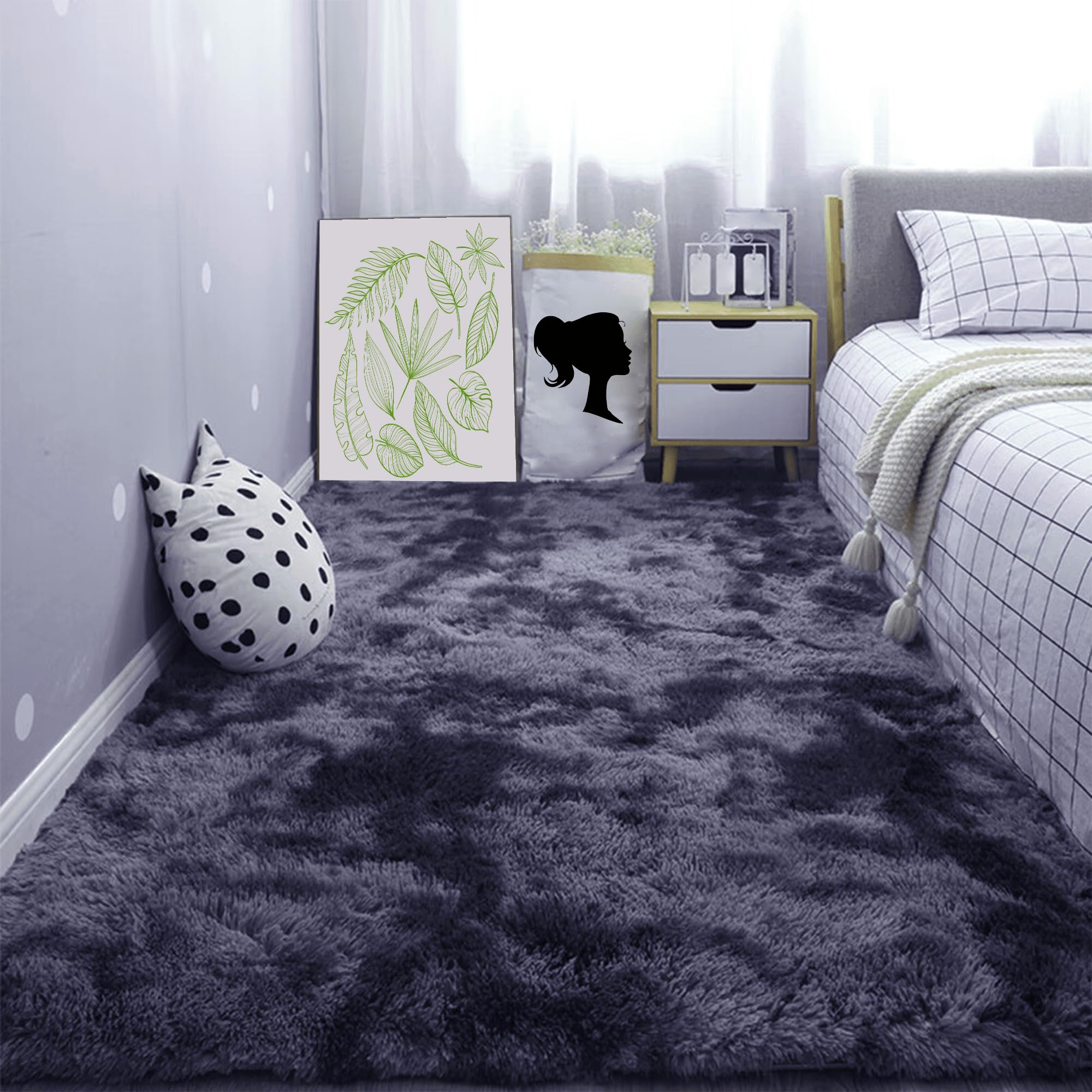 Tapis de salon shaggy 240x330 grand tapis lavable et cocooning chambre