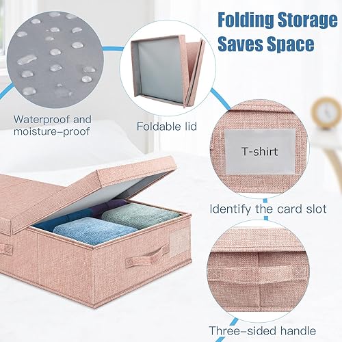 Miniatura 4 de Contenedores de almacenamiento debajo de la cama, paquete de 3, contenedores de almacenamiento grandes debajo de la cama con tapas, plegables y