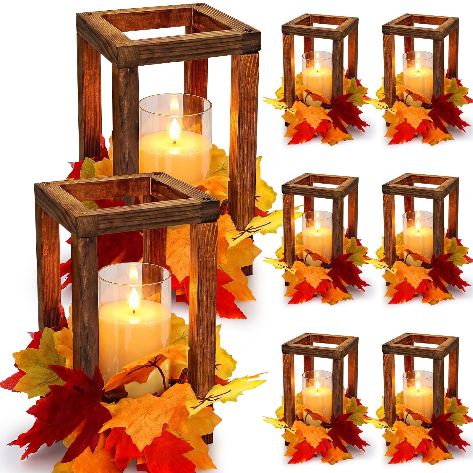 Tobilu Wooden Lantern Centerpieces