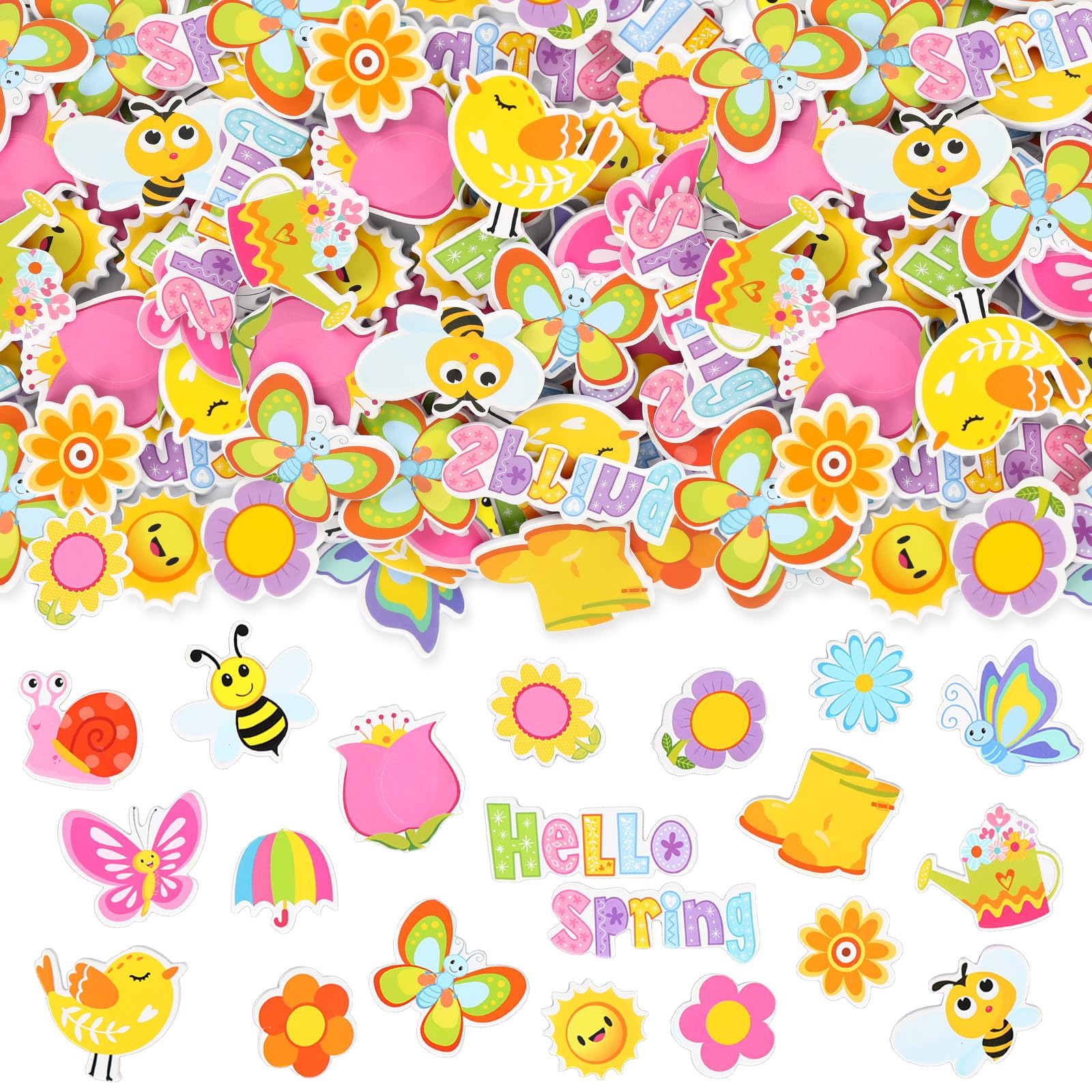 Autocollants fleurs et papillons en mousse pour décoration de cartes
