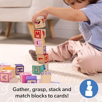 Melissa & Doug Ms. Rachel Letter, Number, and Game Wooden Learning Blocks with Activity Cards for Girls and Boys Toddlers Ages 18 Months+ FSC Certified