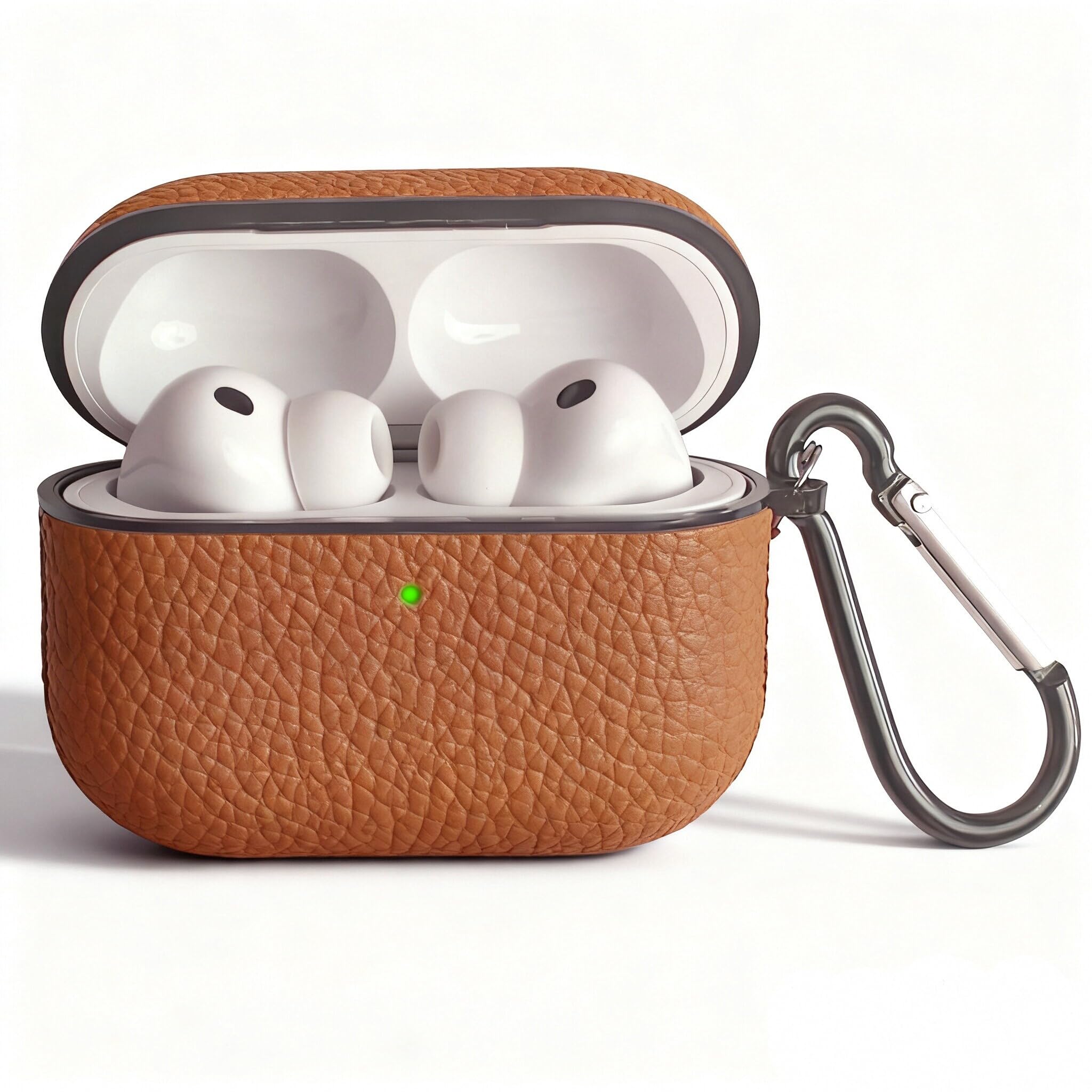 for Leather AirPods Pro 3 Case 2025|Cute Hard Air Pods Pro 3 Case (Model A2700​​/A2931)|with Keychain|Retro Airpod 3 Pro Cases for Man Women(Brown)