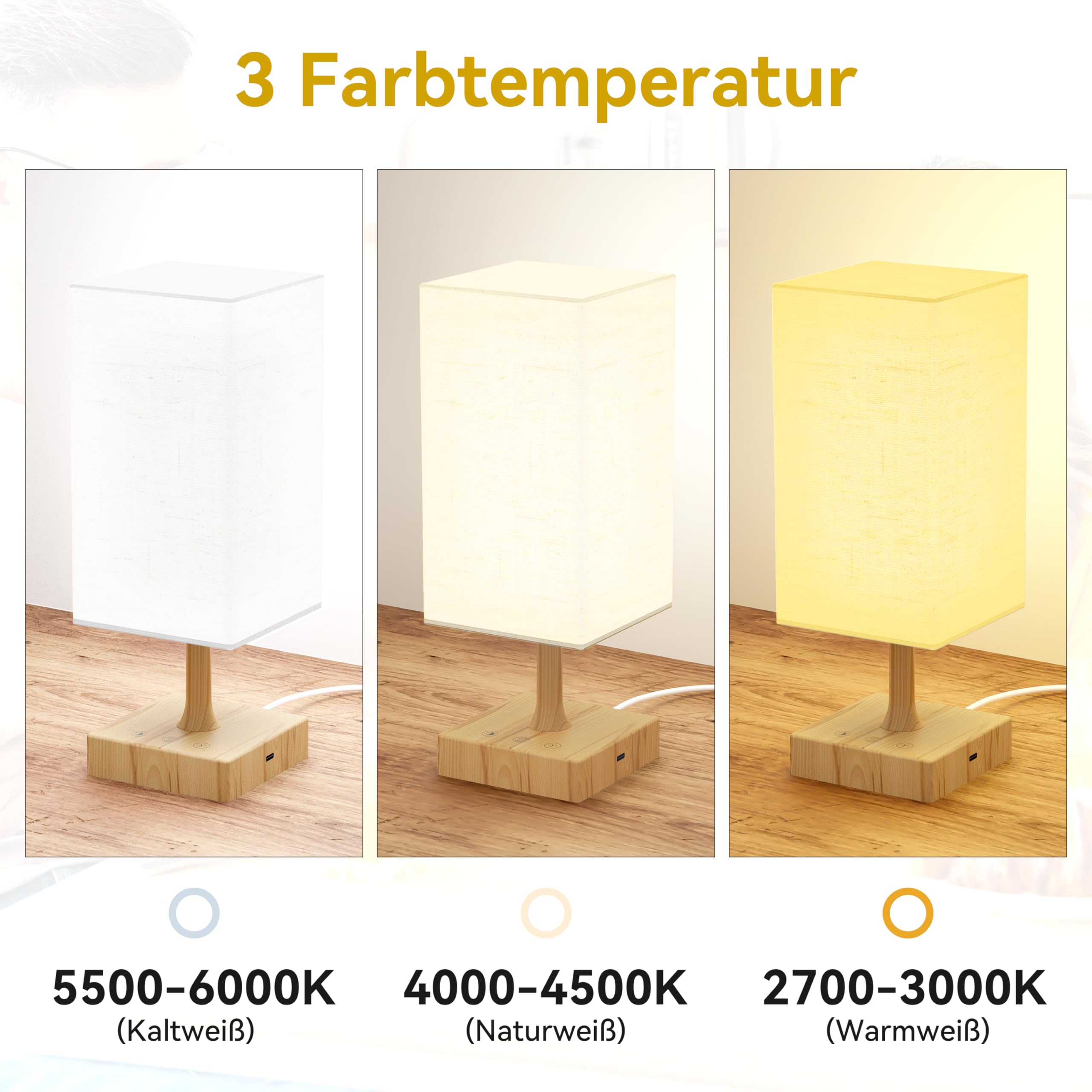 Tageslichtlampe,Simulation von Tageslicht,10.000 Lux tageslichtlampe,UV-freie LED Lichttherapielampe lichttherapie mit 3 Farbtemperaturen,Dimmer und Timer Daylight Lamp