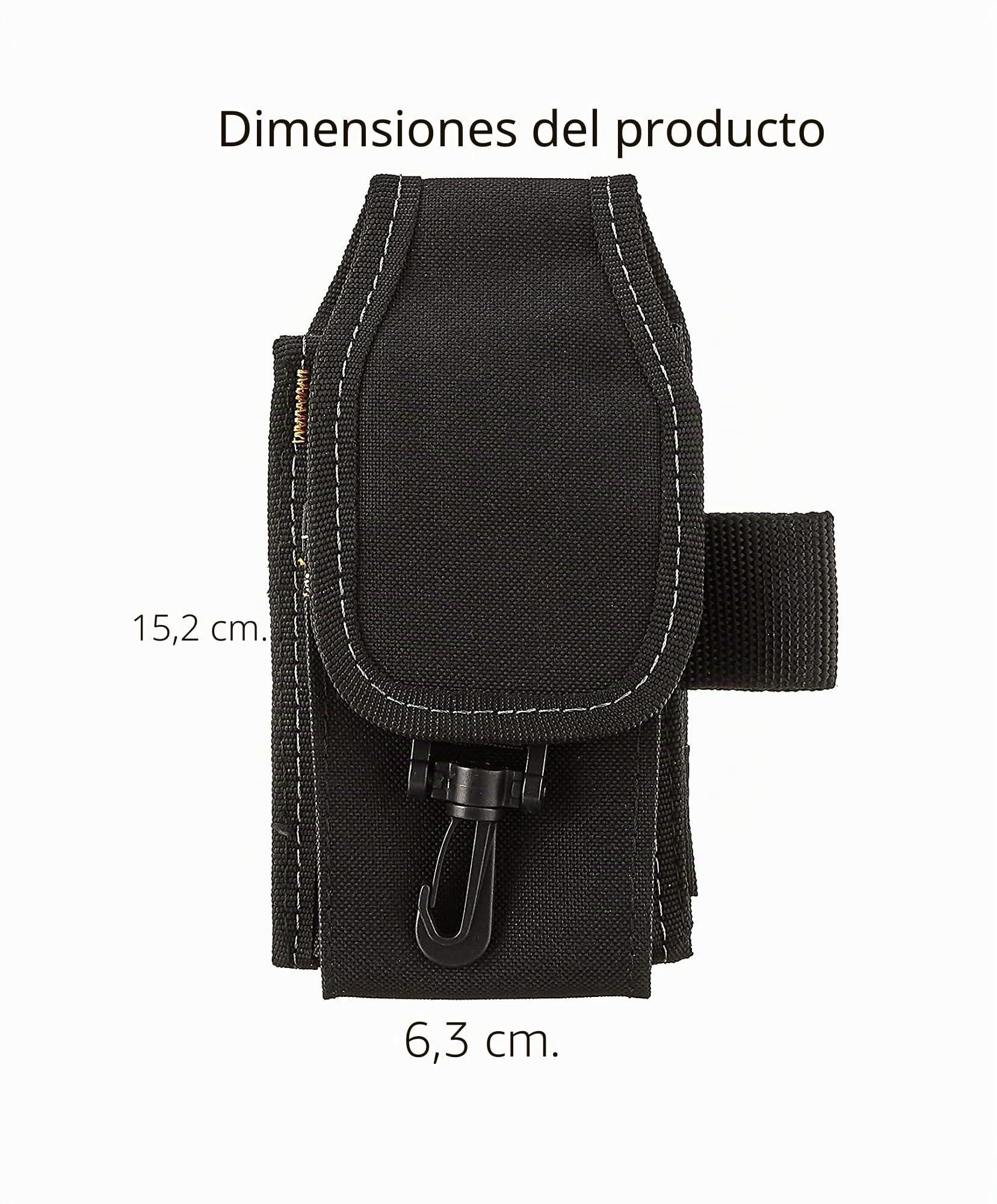 CLC Custom Leathercraft 1105 - Soporte para teléfono Celular y Herramientas de 5 Bolsillos, Color Negro, pequeño
