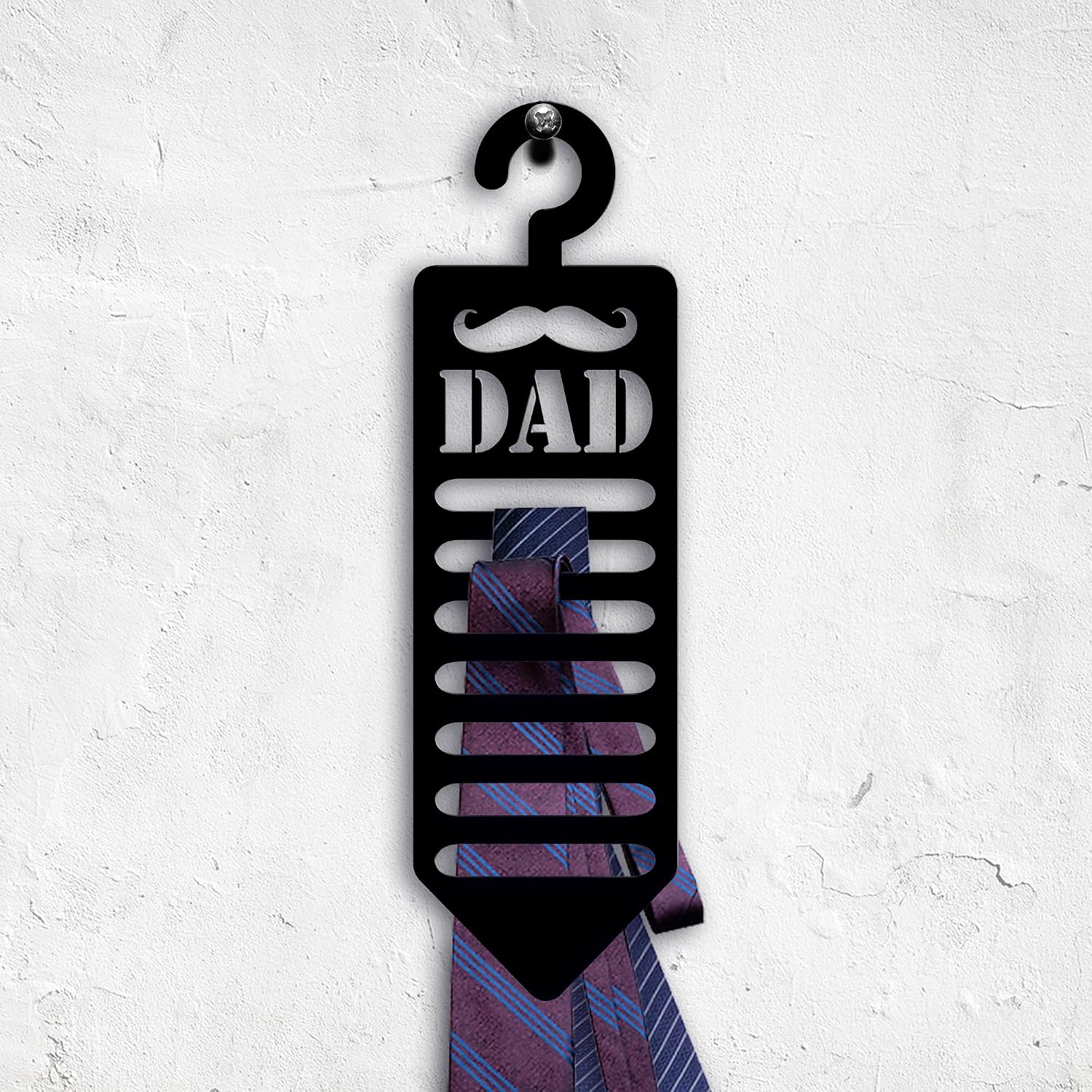 Personalized Metal Tie Hanger, Tie Rack for Men Hanging Space Saving Organizer, Coutom Tie Hanger for Closet, Father Valentine Day Husband Gift.