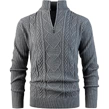 Men's 1/4 Zip Neck Turtleneck Sweater Stand-Up Collar Knitted Jumper Long Sleeve Warm Jumper Solid Work Jumper Fine Knit Sweater Winter Jumper Sweatshirt Sweater with Zip