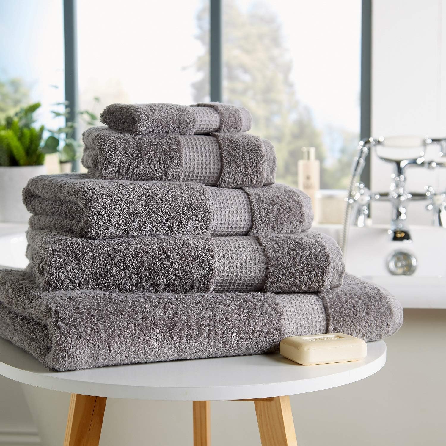 London Dream 100% Egyptian Cotton Bath Sheets, 700 GSM Bath Towels, Extra Absorbent Thick Towel For Spa Hotel & Home (90 x 140 cm, 1 Piece, Silver/Grey)