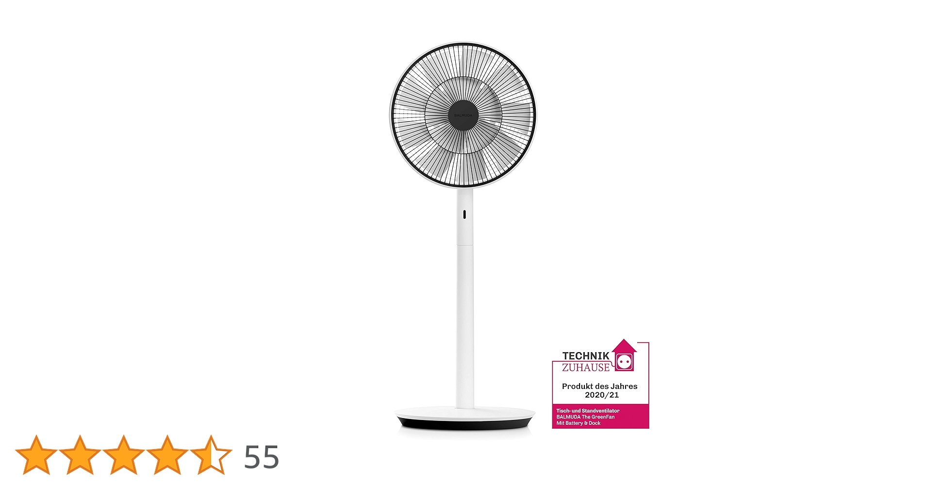 Balmuda The GreenFan ventilator - Wit/Zwart - EGF-1700-WK (EGF