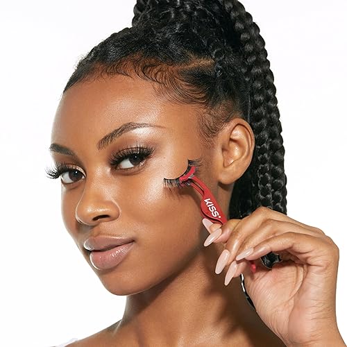 Miniatura 7 de KISS - Pestañas postizas de la colección LuXtensions Lash Couture, tecnología de pestañas planas, banda de pestañas súper delgada, fibras de