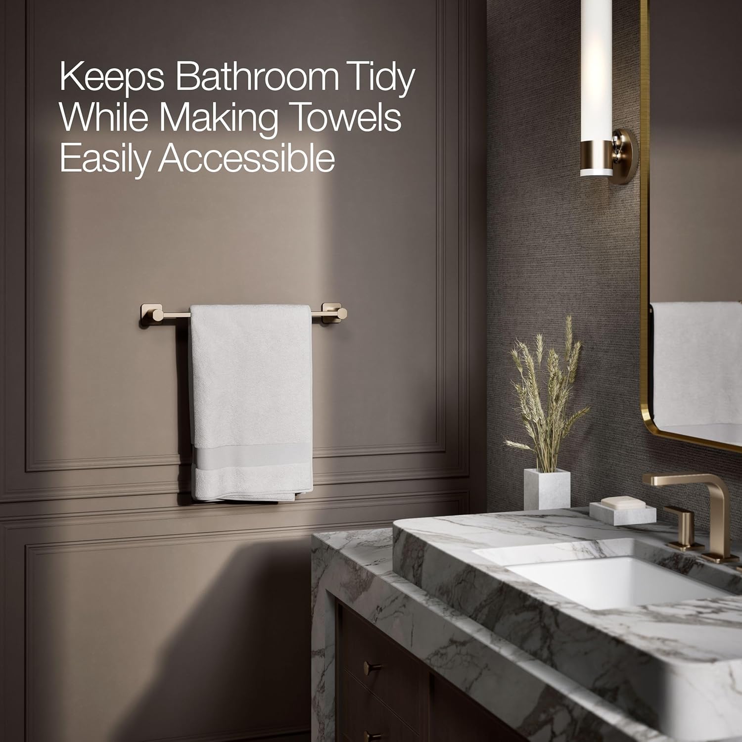 Kohler 23524-BV Parallel® 18" Towel bar, Vibrant Brushed Bronze