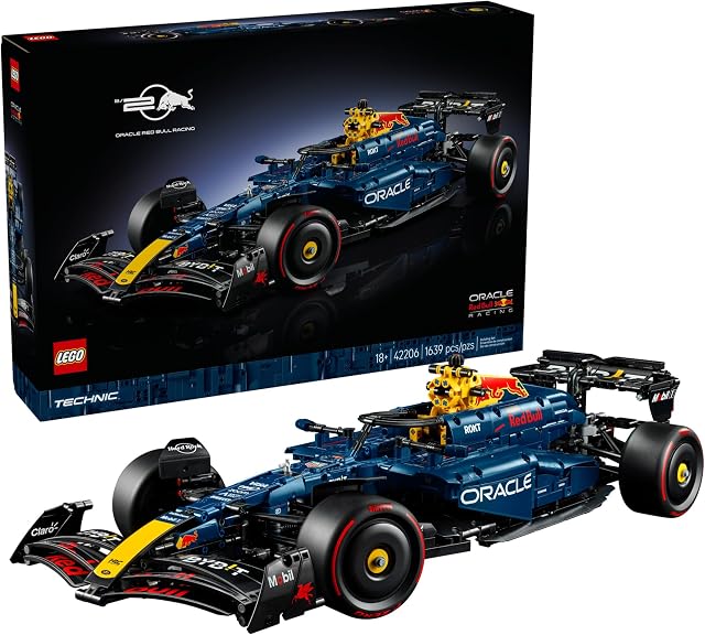 LEGO Technic Oracle Red Bull Racing RB20 F1 Race Car Model Kit - Building Set for Adults, Ages 18+ with Realistic Features - Gift for Groom, Groomsmen - 42206