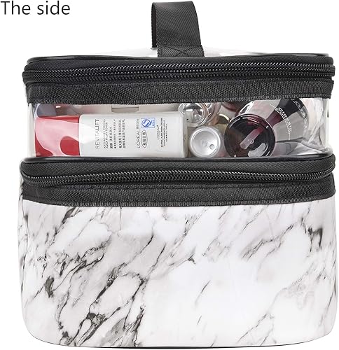 Miniatura 4 de MKPCW - Estuche de maquillaje y artículos de aseo personal, de dos compartimentos, para viajes.