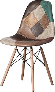 Fabulaxe Modern Colorful Accent Chair, Fabric Patchwork Upholstery with ...