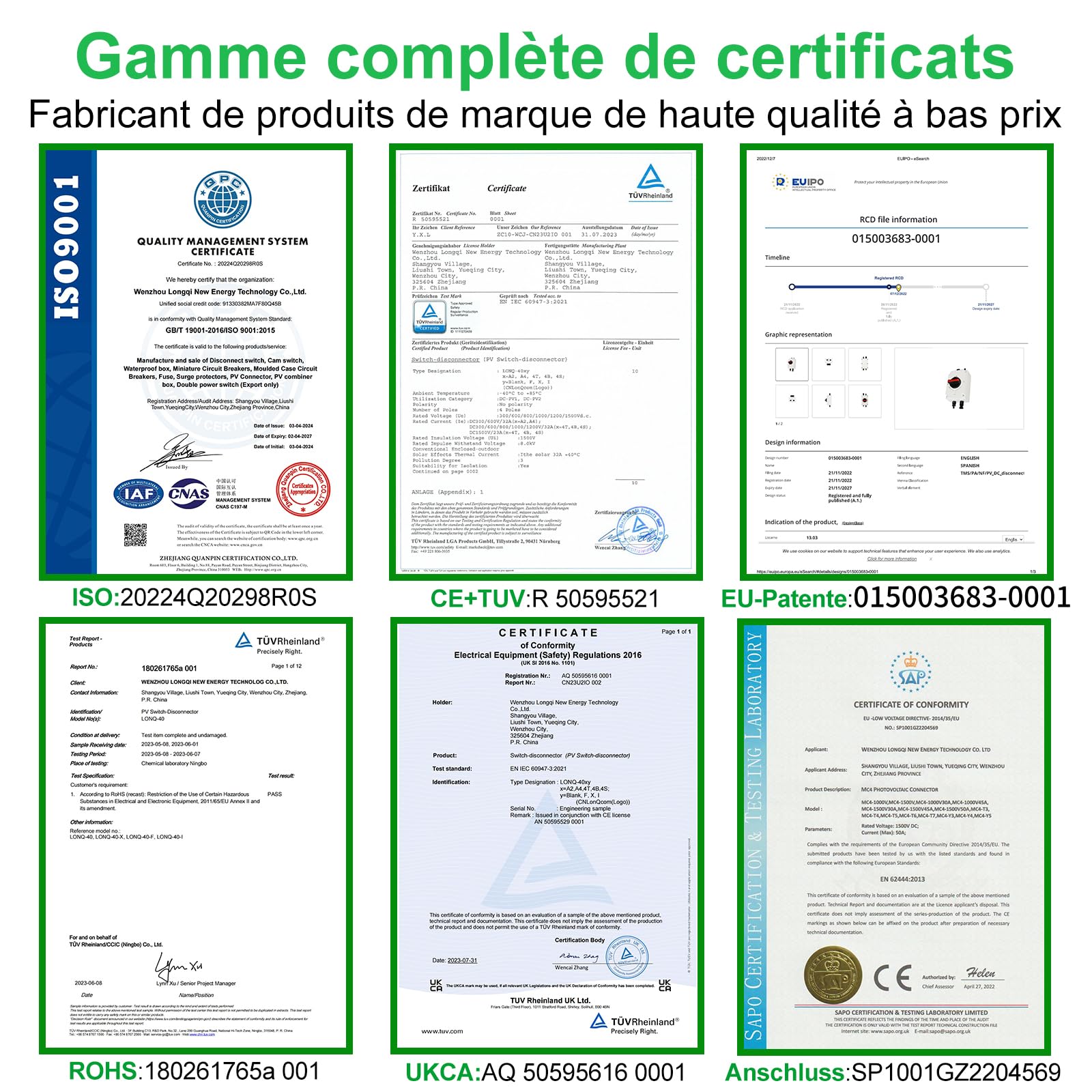DC PV Isolateur Interrupteur Sectionneur 32A 1200V Disjoncteur Solaire Photovoltaïque IP66 étanche de déconnexion Boîte délectricité Pour Système Solaire Photovoltaïque