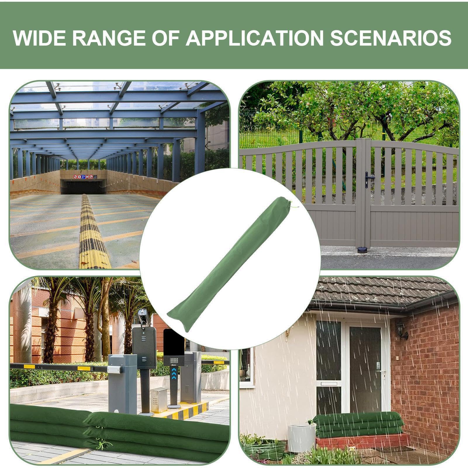Flood Prevention Sandbags, Reusable Sandbags for Floods, Canvas Flood Barriers, Long Sandbag Tubes, Thickened Sandbags for Rain Garage Flood Prevention for Flood and Garages