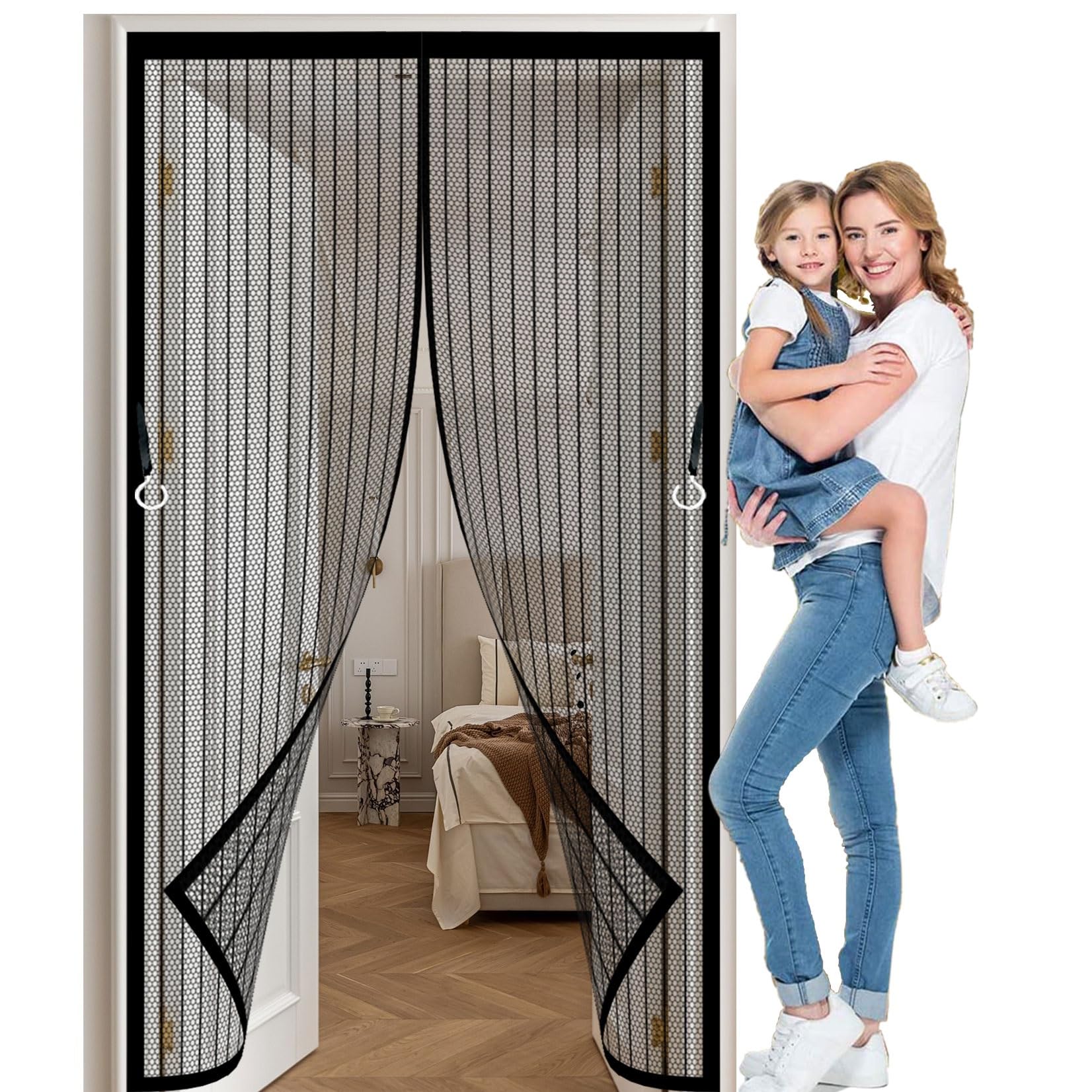 Moustiquaire magnétique 168 x 310 cm rideau moustiquaire porte sans perçage