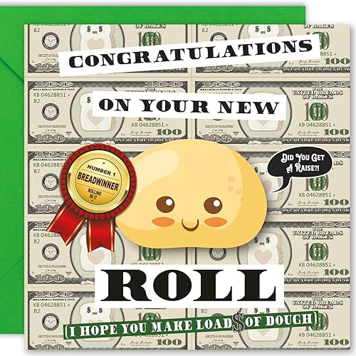 Cult Kitty - Felicitaciones por tu nuevo rollo - Tarjeta de promoción divertida para él - Tarjeta de broma nueva de trabajo para ella - Tarjeta de disponible en Yaxa Costa Rica