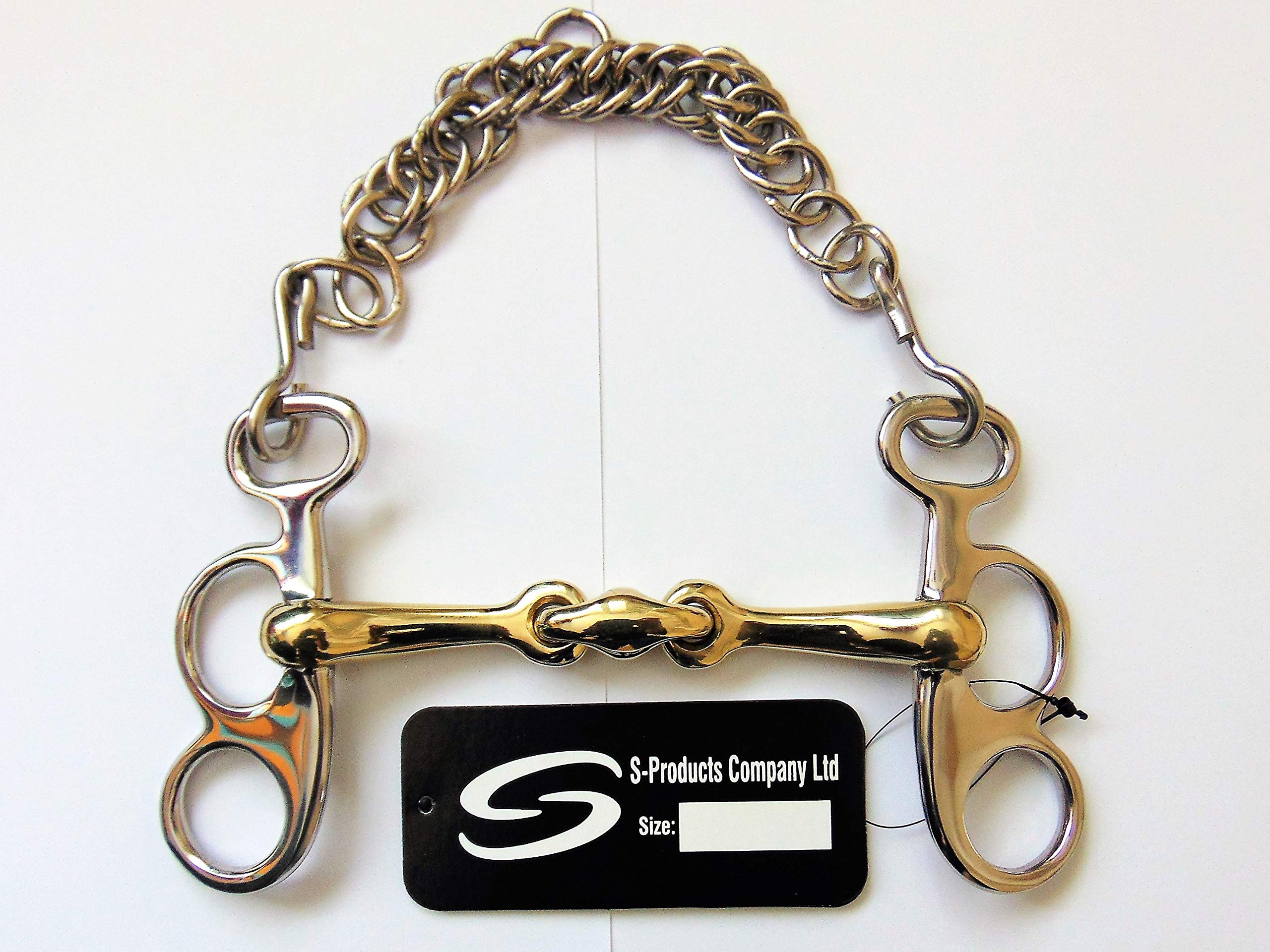 S-Products EQUESTRIAN BUTTERFLY PELHAM DOUBLE JOINTED LOZENGE GERMAN SILVER HORSE BIT (6.25")